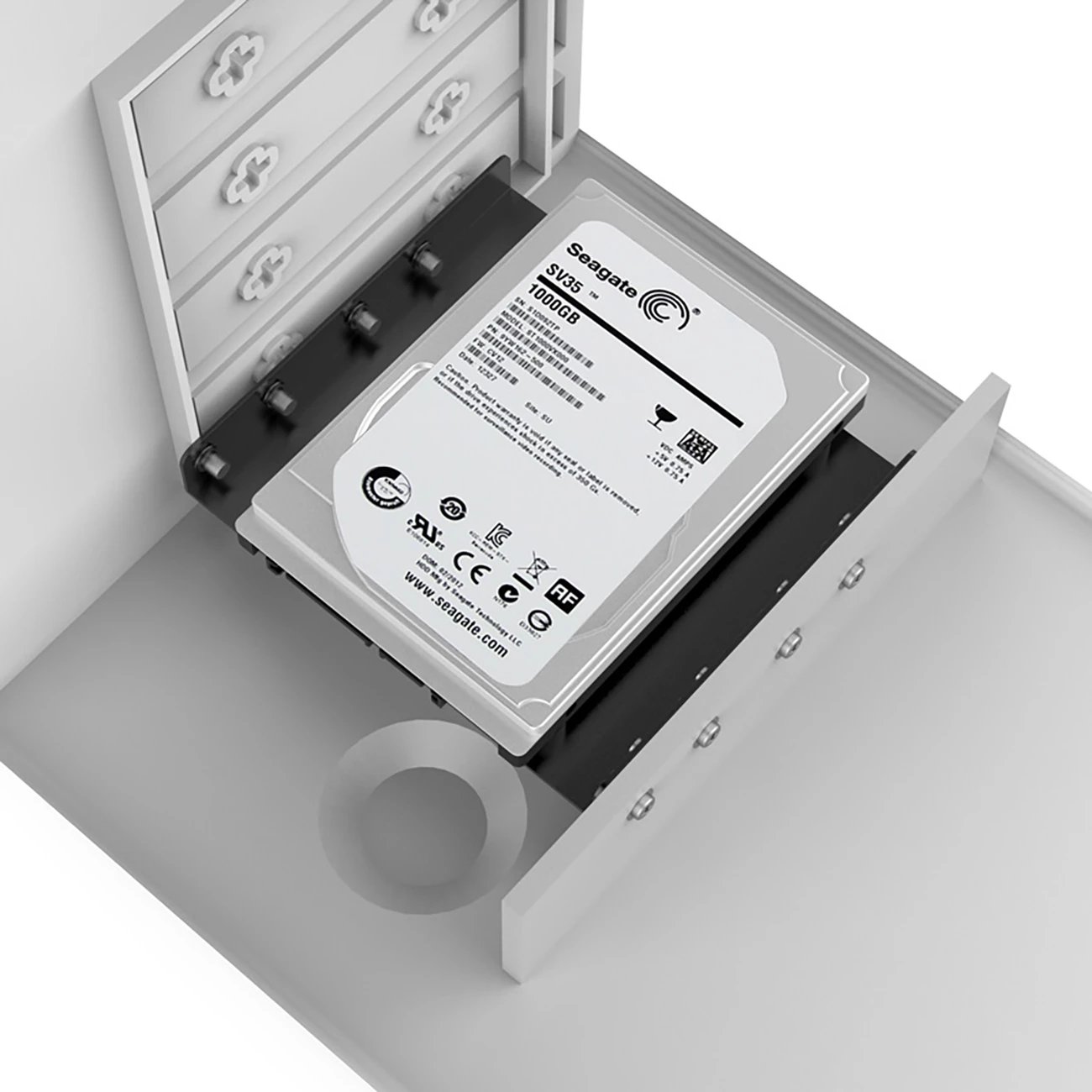 Kasë Orico HB-325-V1 për disk 2.5" në hapësirë 3.5", alumini, e zezë