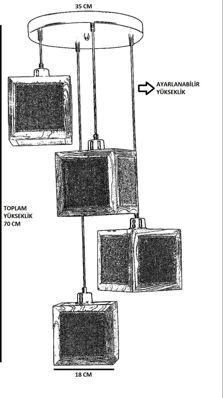 Llambë tavani Opviq, dru bredhi, kapak ratan, 8700-4