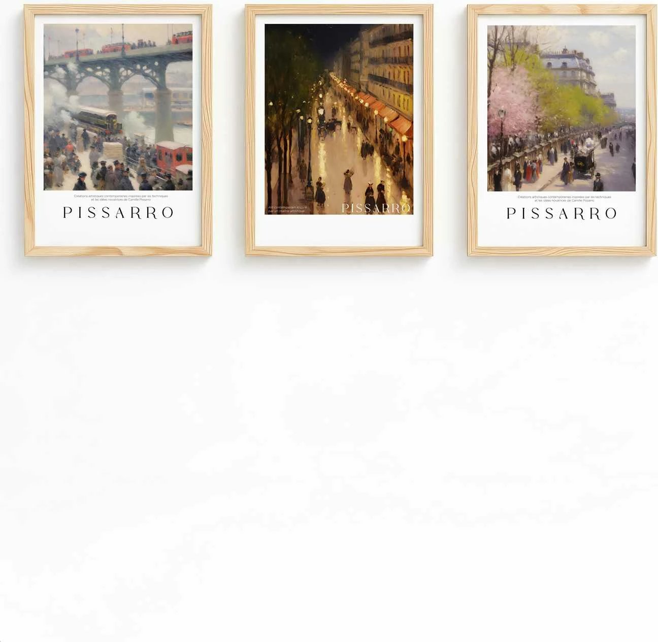 Pikturë dekorative me kornizë MDF (3 copë), Wallity, Huhu553, 20x30