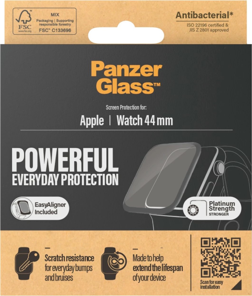Mbrojtës ekrani PanzerGlass për Apple Watch Series 4/5 44mm, transparent