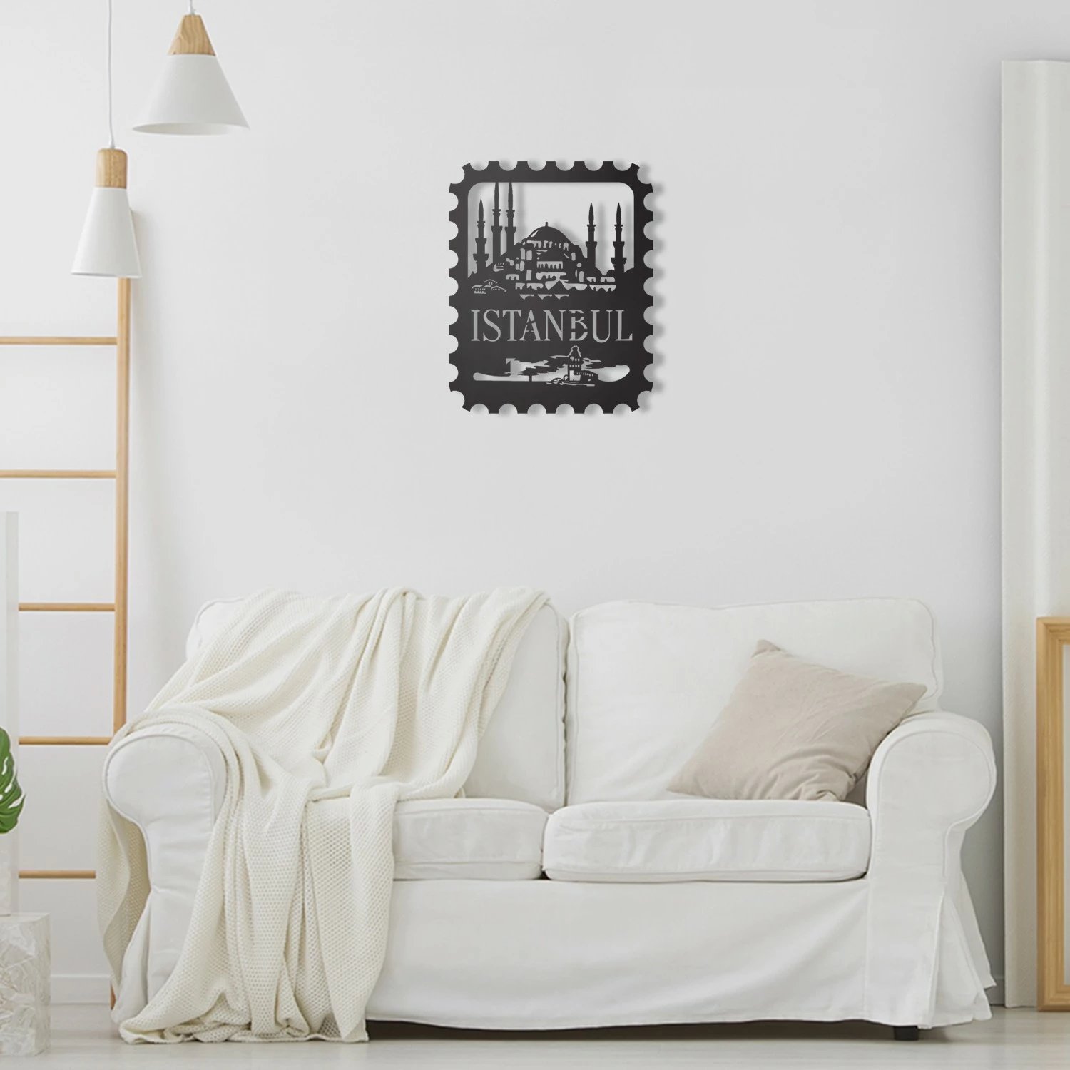 Aksesor dekorativ metalik për mur, Wallity, pullë Istanbul