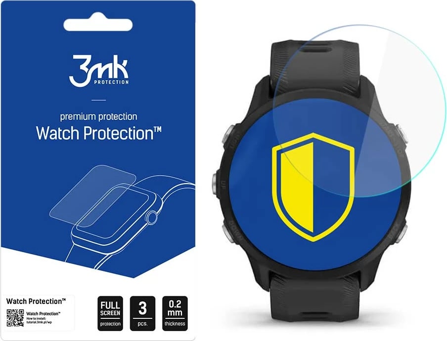 Xham mbrojtës hibrid për smartwatch Garmin Forerunner 955, 3mk Protection, FlexibleGlass
