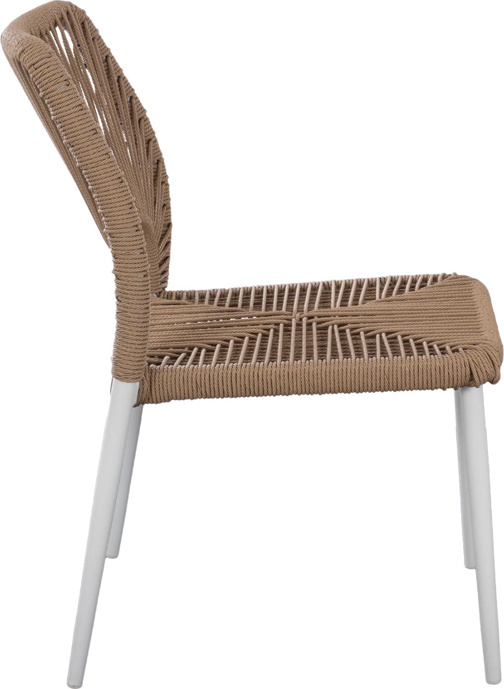 Karrige alumini e bardhë me litar PE bezhë FH5770.01 45x63x82 cm