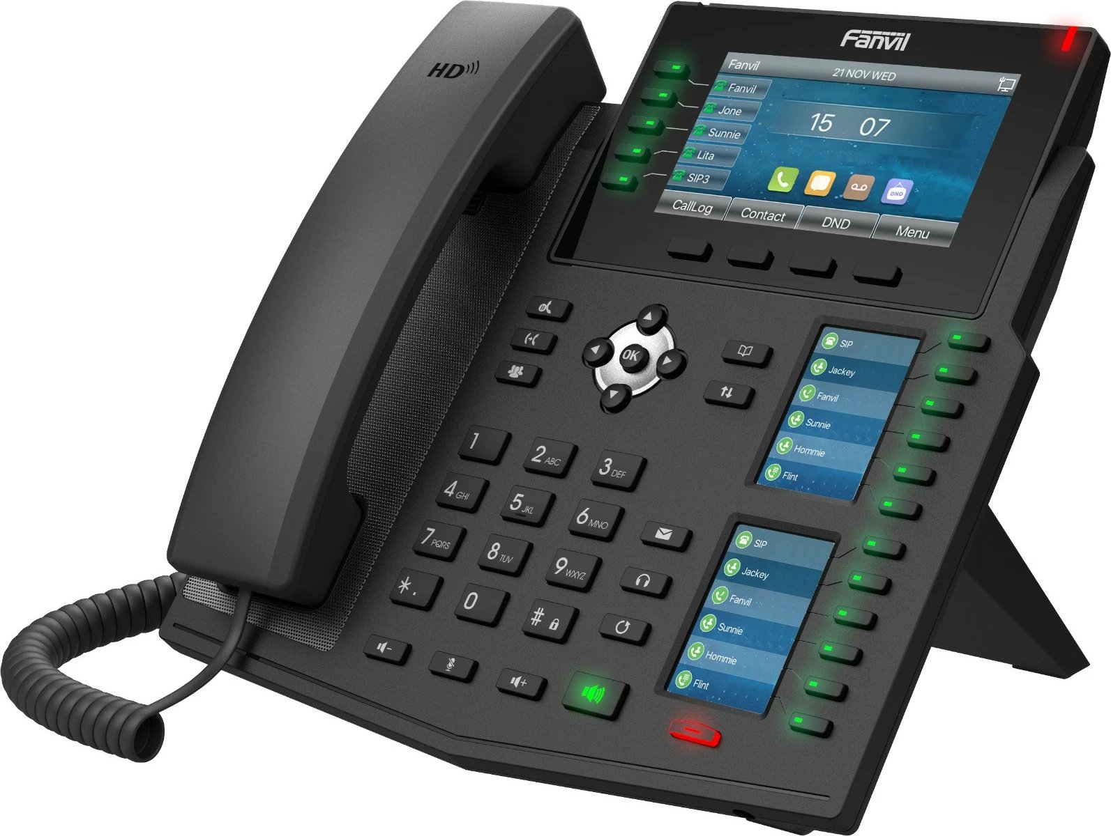 Telefon IP Fanvil X6U V2, 4.3 inç, 20 linja, 60 taste, PoE, i zi