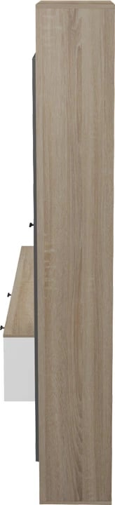 Set për dhomë dite Ferefia, ngjyrë sonoma, e bardhë dhe gri e errët, 240x45.5x189.5cm