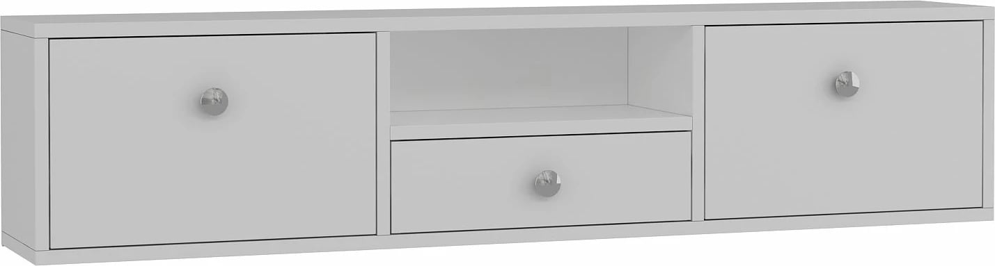 Komodë TV Skye Decor, 1301-DROP-1, e bardhë, argjend