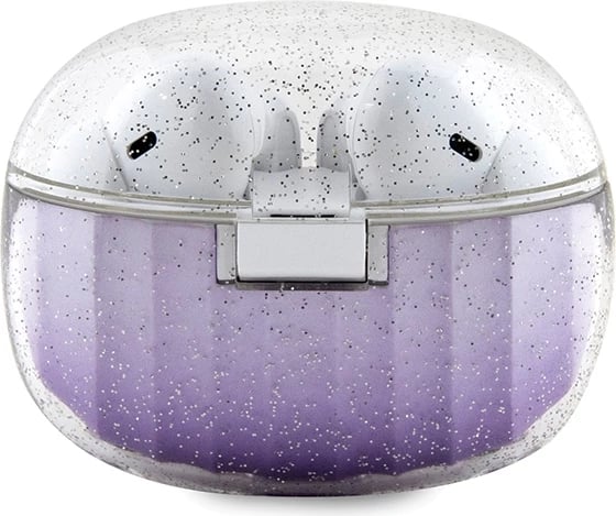 Kufje TWS Guess Glitter Gradient me docking station, Bluetooth 5.3, vjollcë Kufje TWS Guess Glitter Gradient me docking station, Bluetooth 5.3, vjollcë