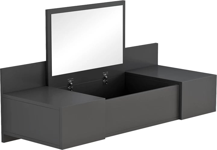 Tavolinë për grim me pasqyrë, ngjyrë gri, 100x39.1x33cm