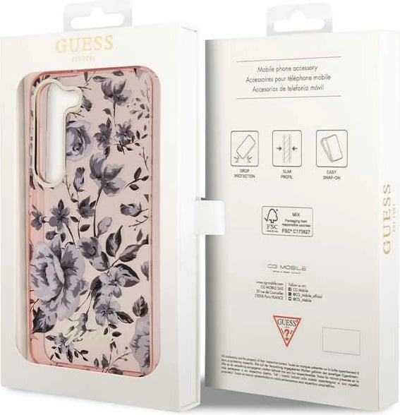 Mbështjellës Guess GUHCS23MHCFWSP për Samsung Galaxy S23+, Flower Collection, Rozë Mbështjellës Guess GUHCS23MHCFWSP për Samsung Galaxy S23+, Flower Collection, Rozë