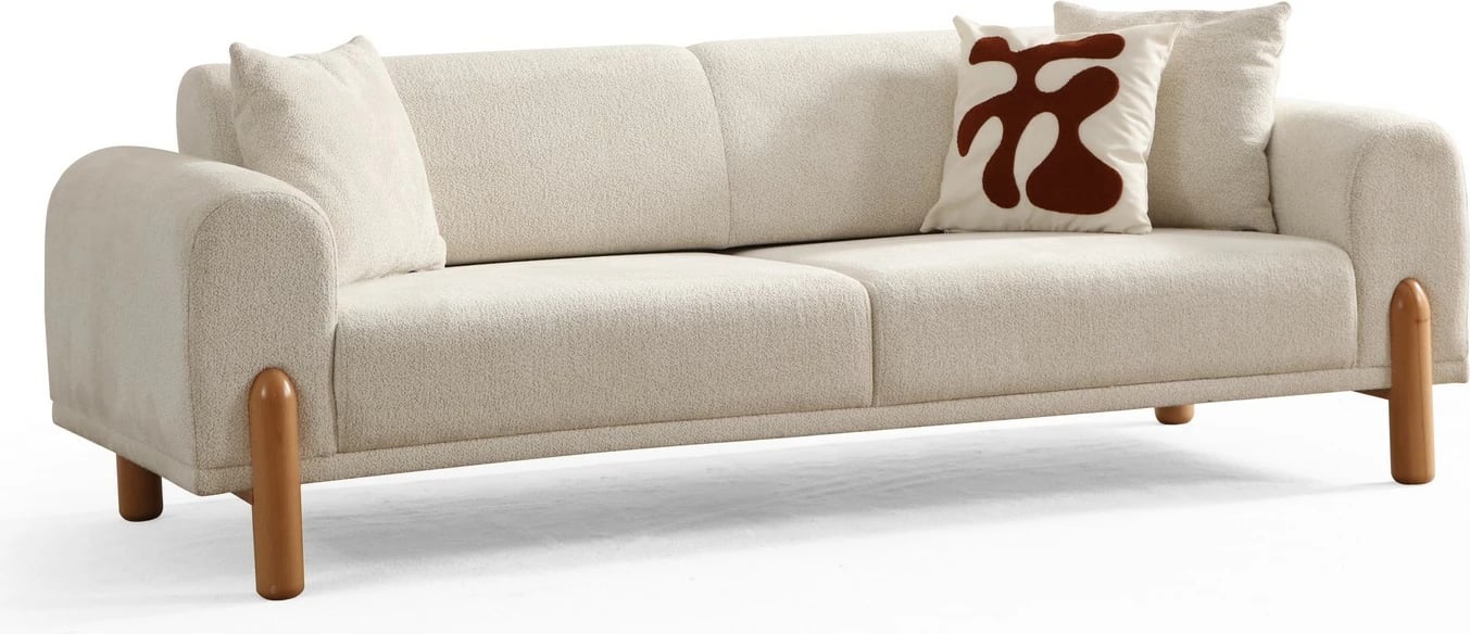 Divan-krevat treshe, ngjyrë krem, Lyke 3 vendësh