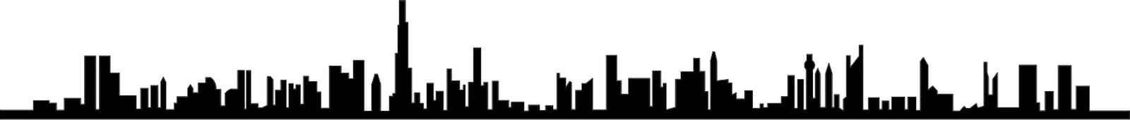 Aksesor dekorativ metalik për mur, Dubai Skyline, ngjyrë e zezë