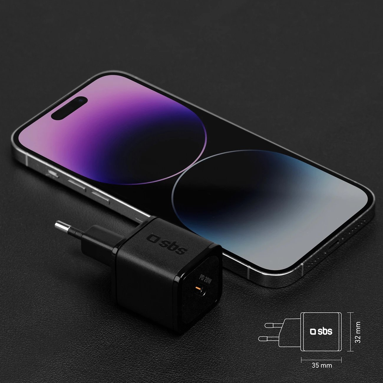 Karikues muri SBS TETRGAN1C20K, 20W, USB-C, GaN, i zi