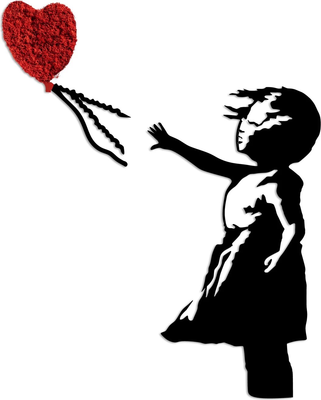 Aksesor dekorativ metalik për mur, Wallity Banksy, 13-1, ngjyrë e kuqe dhe e zezë, 105x85cm