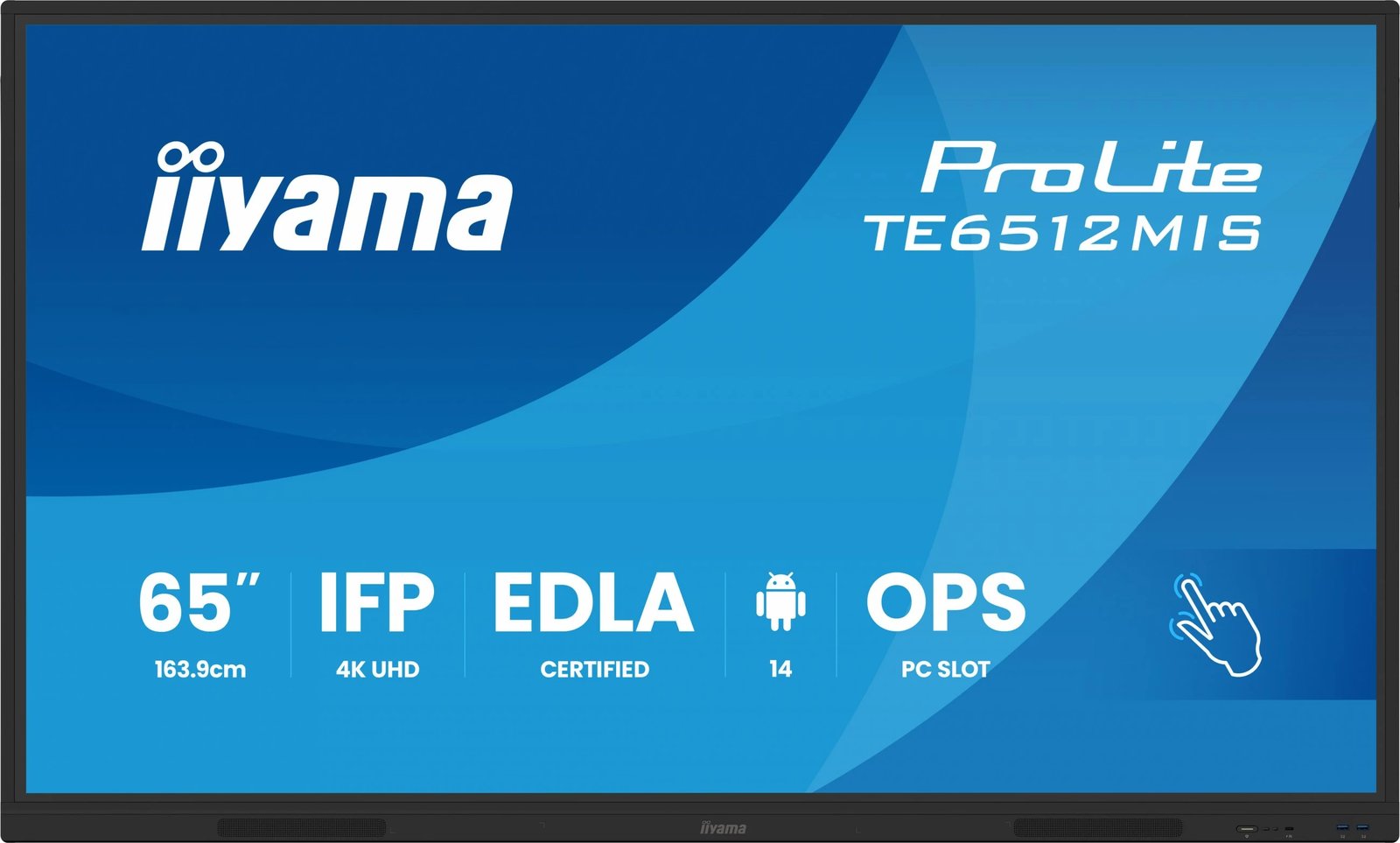 Ekran i madh me prekje iiyama ProLite TE6512MIS 65 inç 4K UHD, i zi