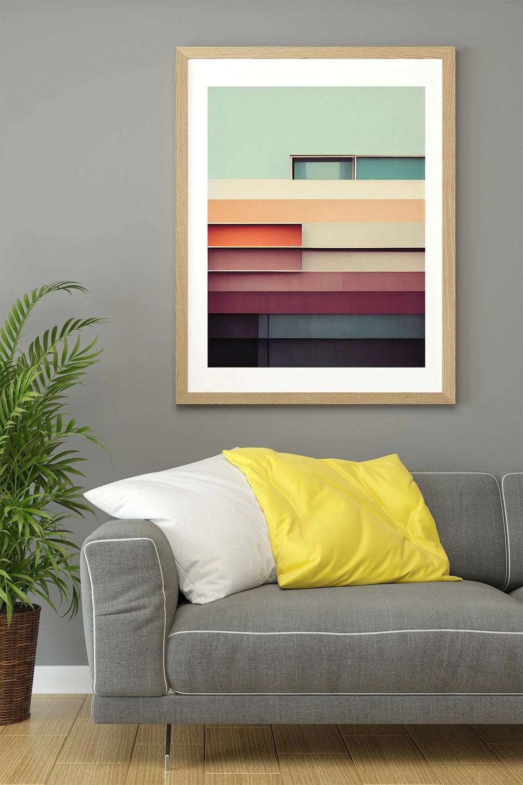 Pikturë dekorative me kornizë, Wallity, Lmnmdl18, shumëngjyrëshe, 33x48cm