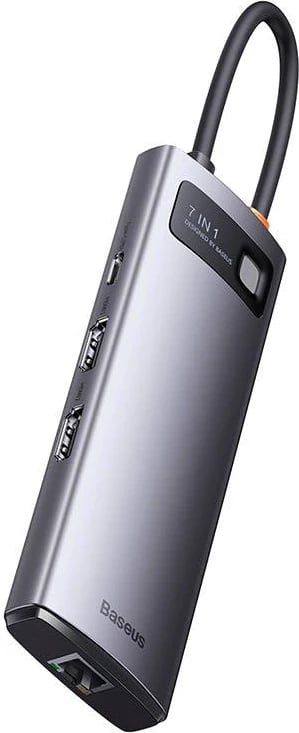 Hub USB-C Baseus Metal Gleam Series 7w1, gri