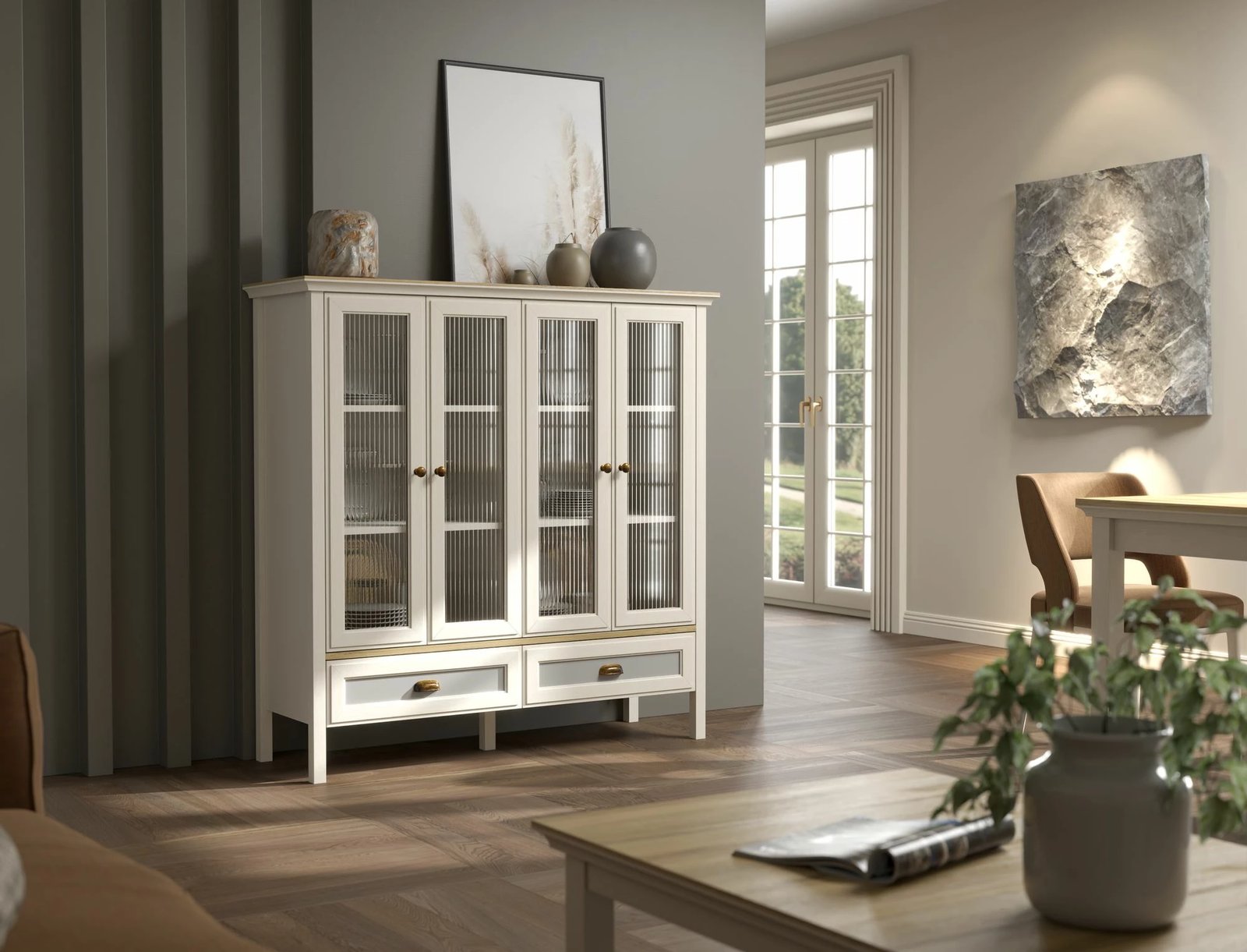 Dollap multifunksional Skye Decor, FRN-21029, krem, lis, gri