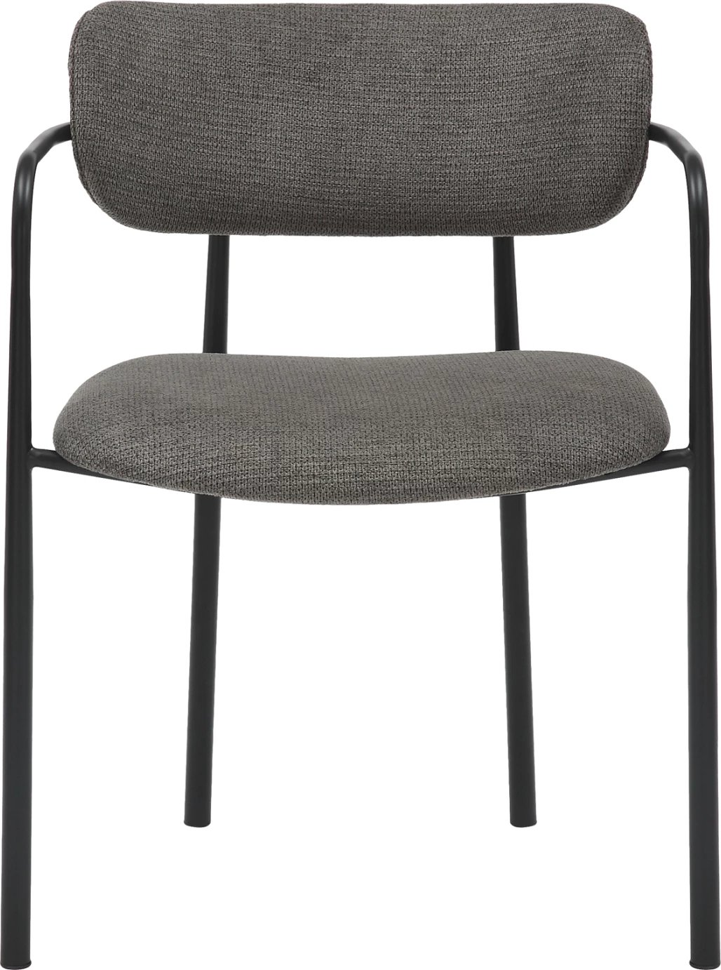 Karrige për ngrënie KRITTER FH9994.02 metal i zi-pëlhurë gri e errët 58x53x76Hcm, set prej 2 copash