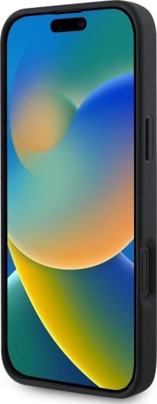 Mbështjellës Guess 4G Ring Classic Logo MagSafe për iPhone 16, e zezë Mbështjellës Guess 4G Ring Classic Logo MagSafe për iPhone 16, e zezë