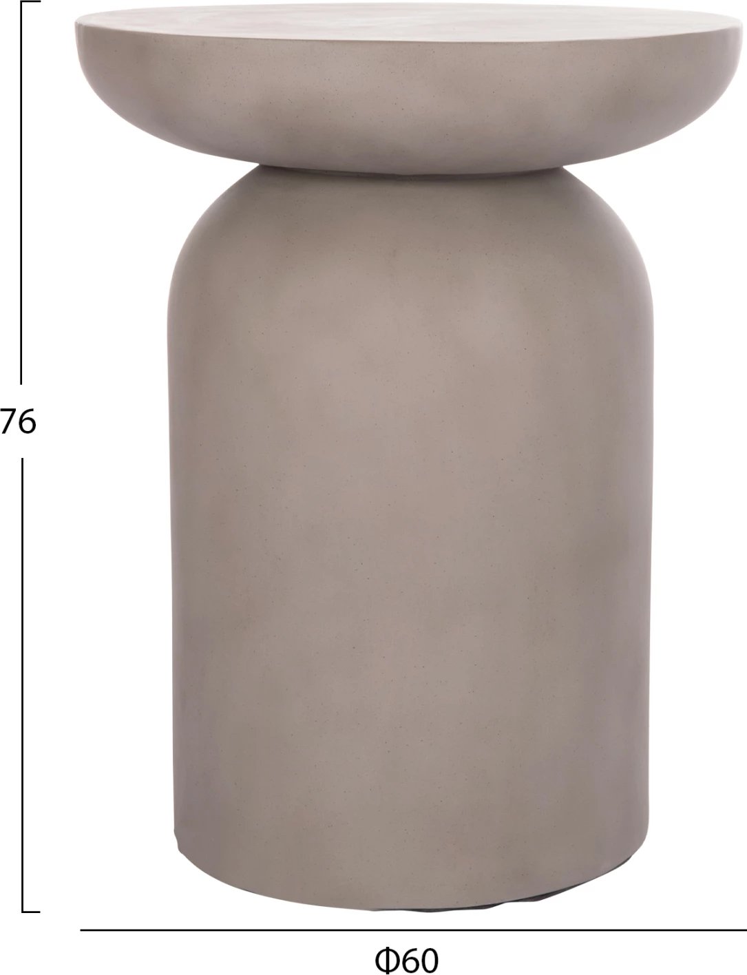 Tavolinë anësore e lartë ANNA, fibër-cement, ngjyrë gri, FH18160.03, 60x76cm