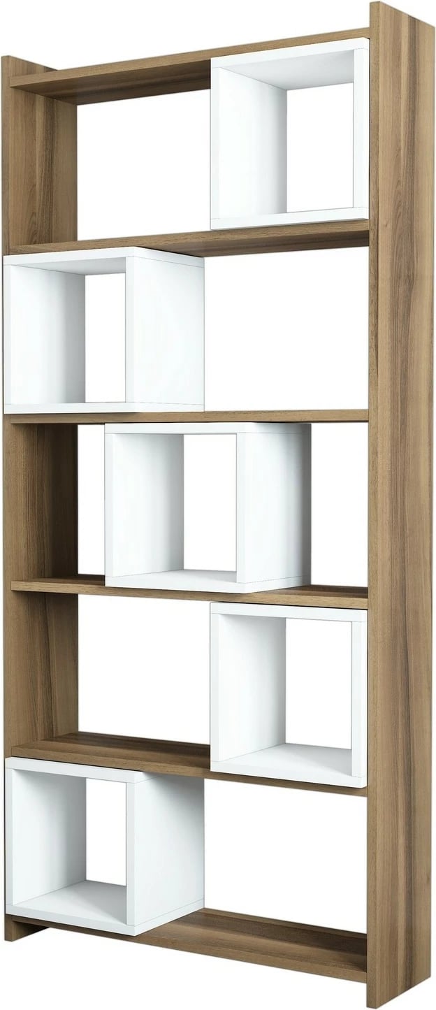 Raft librash Hanah Home, Box, ngjyrë arrë dhe e bardhë