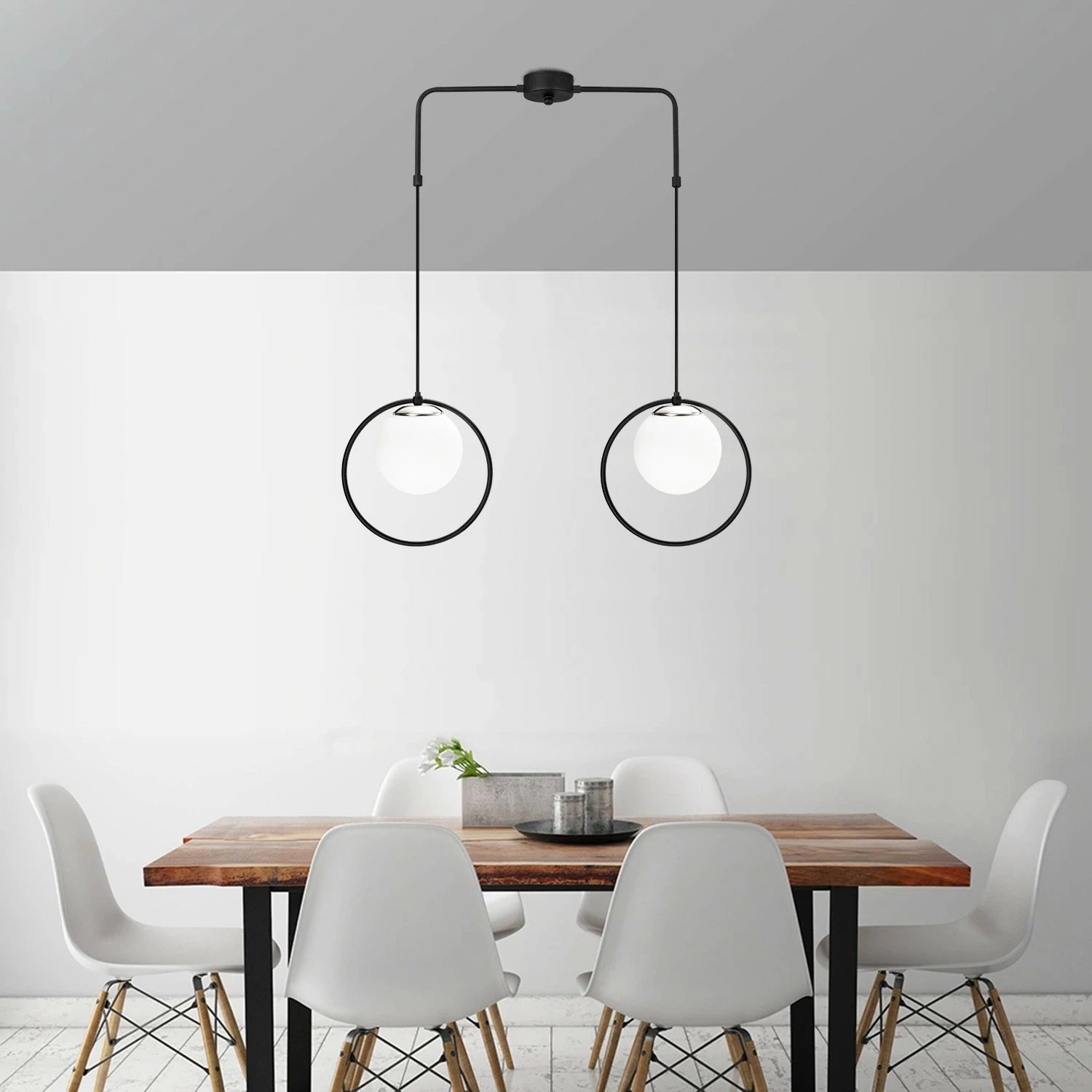 Llambë tavani Opviq, Dolunay - 4501, ngjyrë e zezë dhe e bardhë