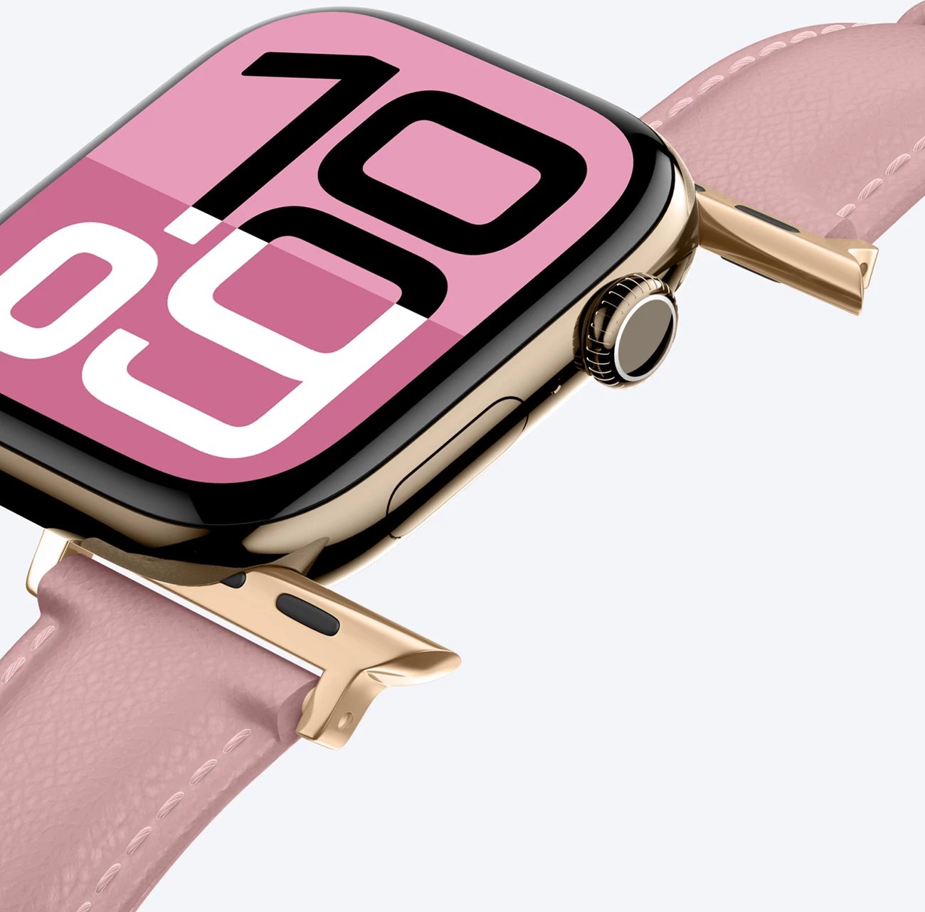 Rrip lëkure për Apple Watch AmazingThing Class Band, 45/46/49 mm, Rozë