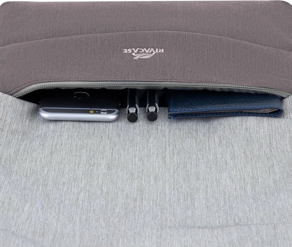 Çantë shpine RIVACASE Prater 15.6", USB port, gri/mokka Çantë shpine RIVACASE Prater 15.6", USB port, gri/mokka