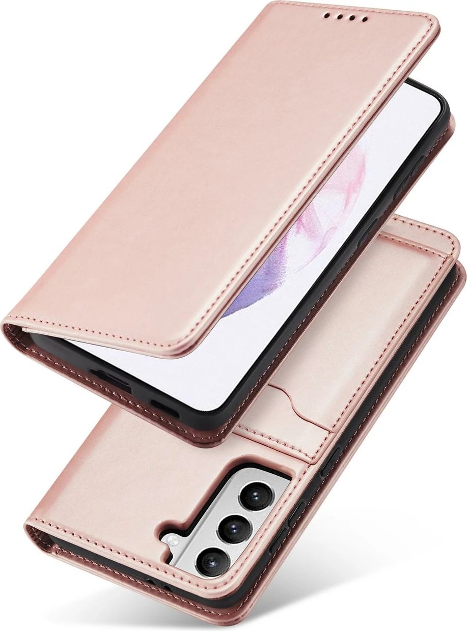 Mbështjellës Hurtel Magnet Card Case për Samsung Galaxy S22+, me kapak, xhep kartelash, rozë Mbështjellës Hurtel Magnet Card Case për Samsung Galaxy S22+, me kapak, xhep kartelash, rozë