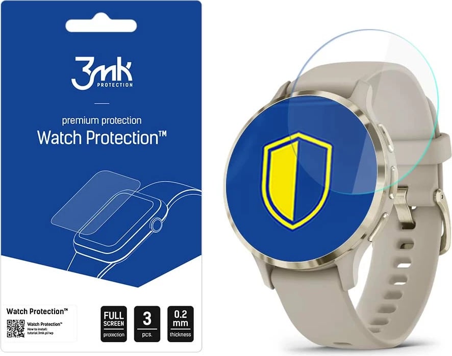 Folje mbrojtëse për smartwatch 3mk Protection Watch Protection ARC+ për Garmin Venu 3S, Set 3 copë