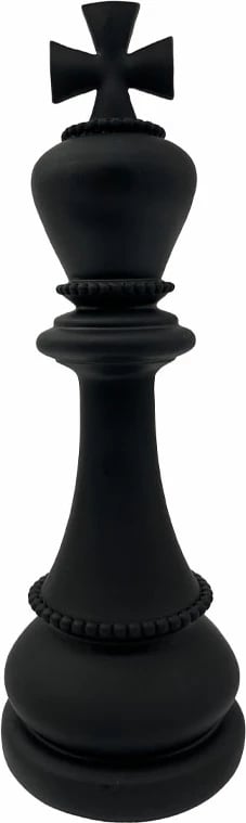 Dekor shahu KNIGHTLINE, figurë mbret, polirezine, e zezë, 10x10x29.5cm