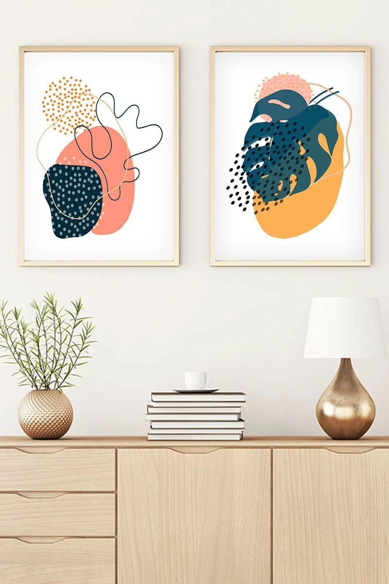 Pikturë dekorative me kornizë MDF (2 copë), Wallity, Huhu43, 20x30cm