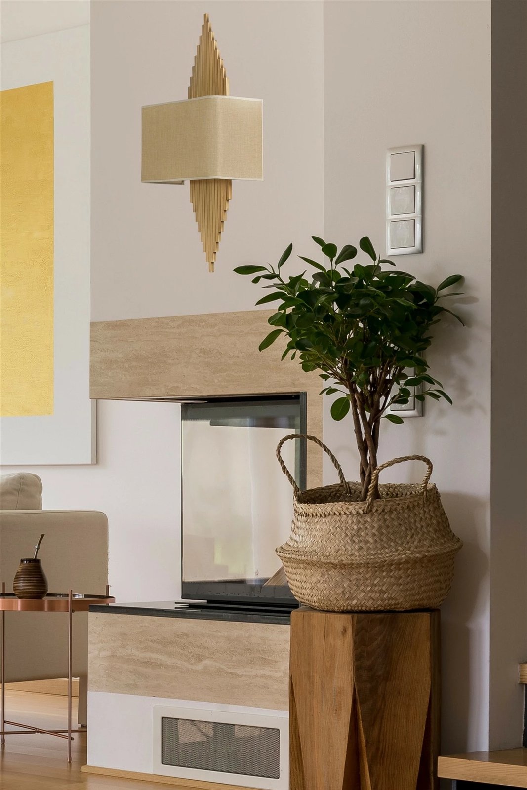 Aplik muri Opviq, Aslı, ngjyrë ari, abazhuri katror, 30x65cm