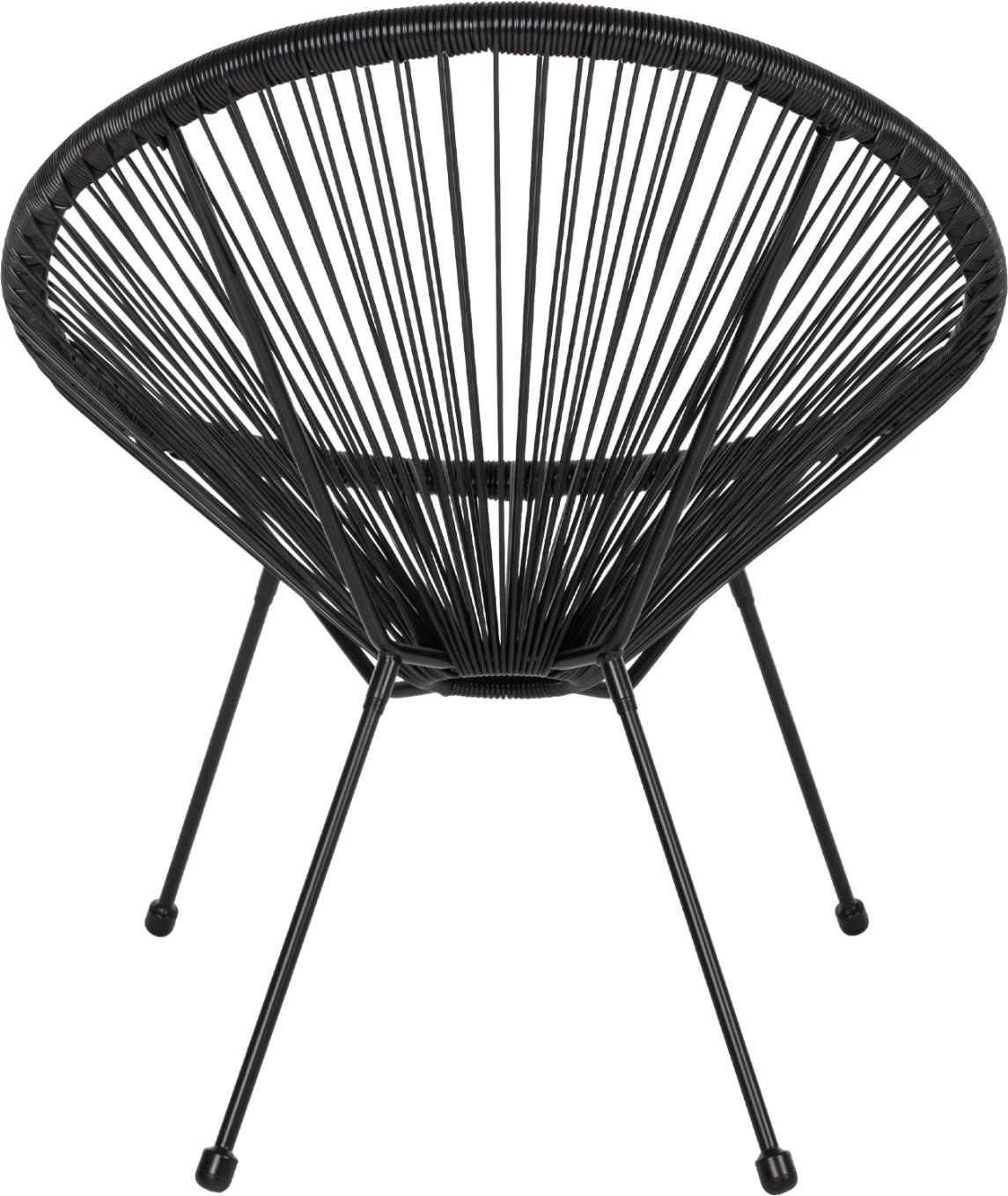 Karrige ACAPULCO lloj foleje, metal i zi dhe ratan i zi, FH5872.01, 70x73x79 cm