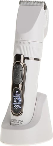 Makinë rroje flokësh, Camry CR 2841, LCD, IPX6, bateri 2000 mAh deri 210 min, 5 shpejtësi, 6 krehra, e bardhë