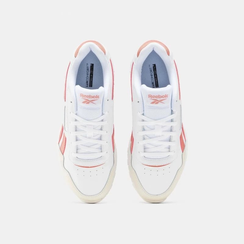 Këpucë Reebok për femra, të bardha-portokalli