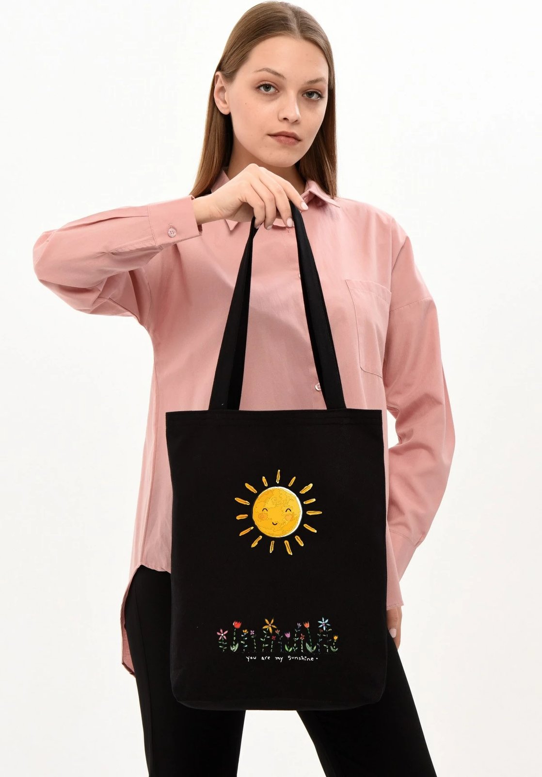Çantë tote Zoozie Bags, e zezë, 35x40x8 cm, 1502