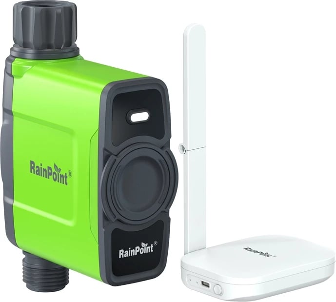 Kontrollues ujitjeje RainPoint HTV145FRF+HWG023WBRF me gateway WiFi, për 1 zonë, i gjelbër