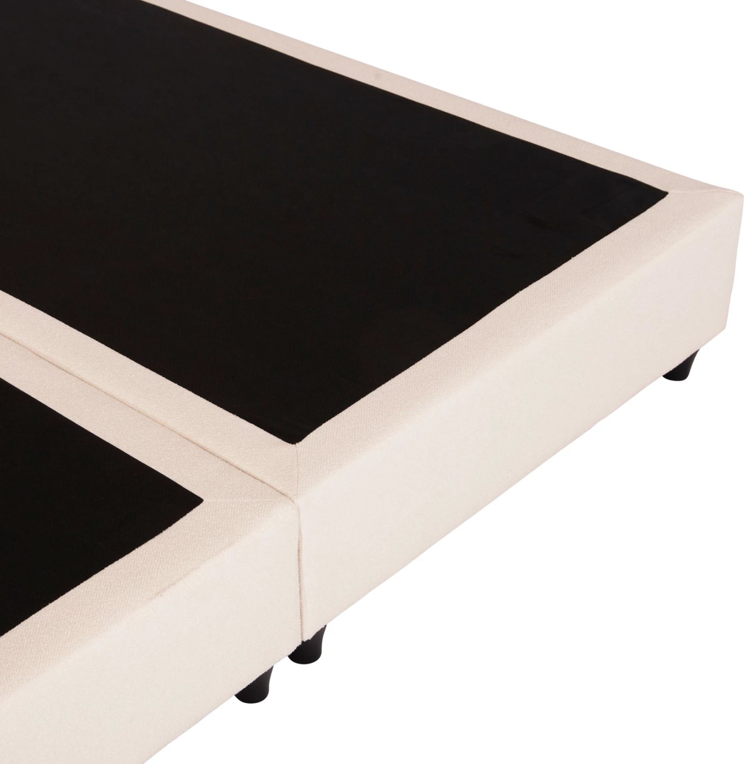 Krevat dopio LUTHER, material stof, ngjyrë bezhë, për dyshek 160x200cm