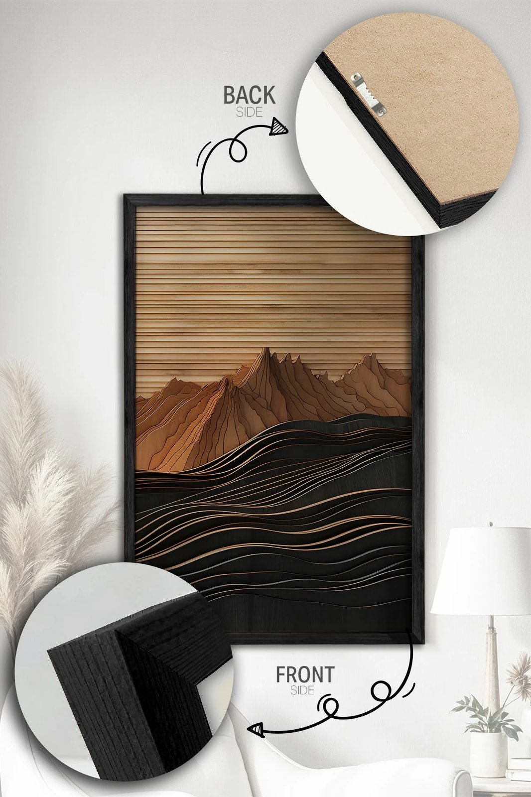 Pikturë dekorative me kornizë (3 copë), Wallity, Ersy3Syhcrv63