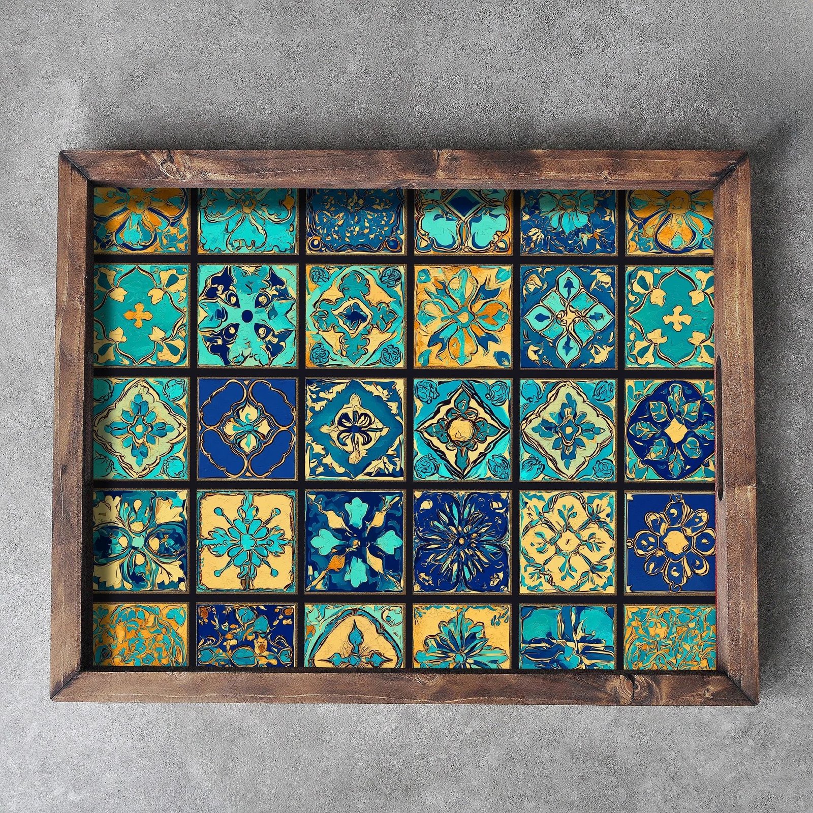 Tabaka dekorative, dru i fortë, shumëngjyrëshe, REF031, 48x38x4 cm Tabaka dekorative, dru i fortë, shumëngjyrëshe, REF031, 48x38x4 cm