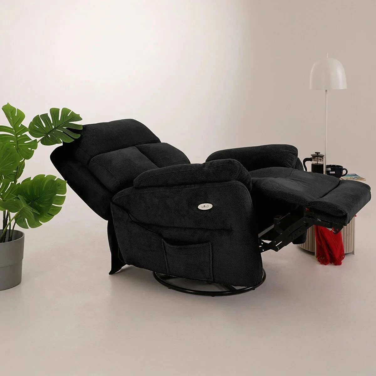 Karrige relaksuese elektrike me masazh, ngjyrë e zezë, Atelier del Sofa, Comfera