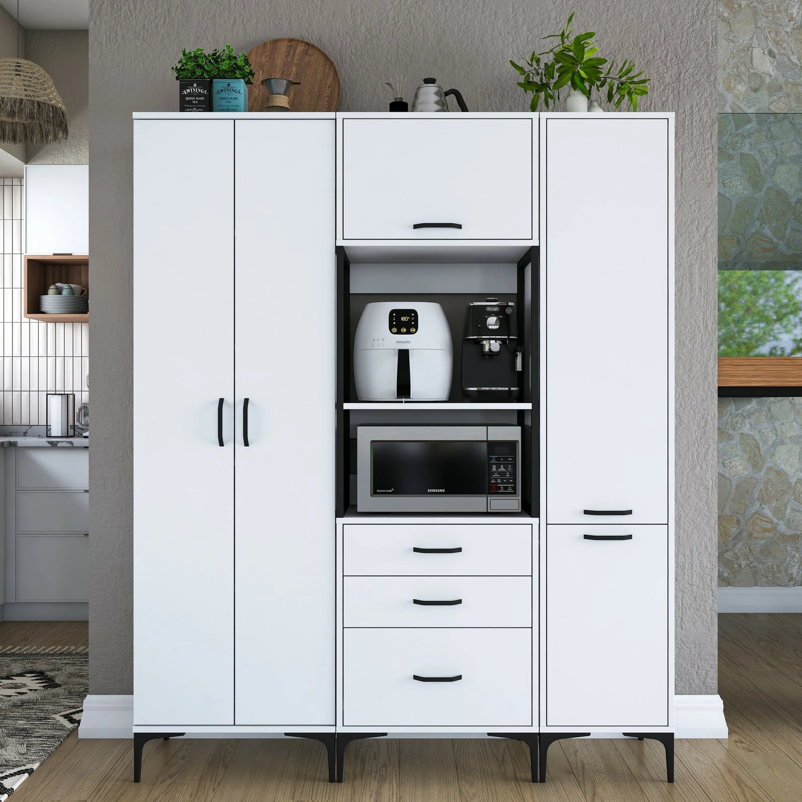 Dollap multifunksional, ngjyrë e bardhë, Skye Decor, JE144 - 3114