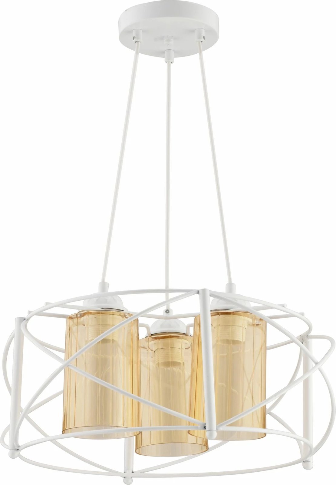 Llambë tavani Opviq, xham Dratkruh, e bardhë dhe e verdhë