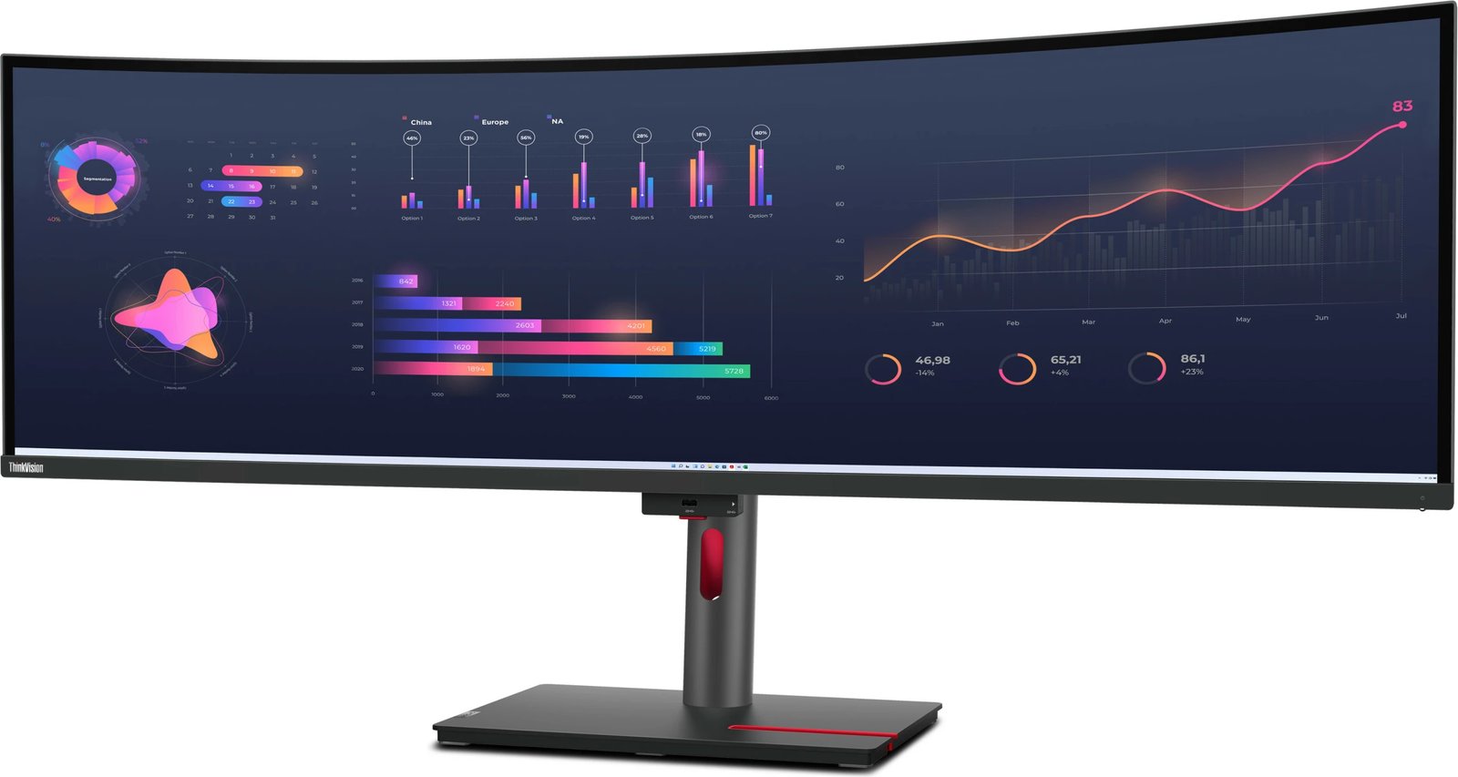 Monitor Lenovo ThinkVision P49w-30, 49", DQHD, LED, Raven Black