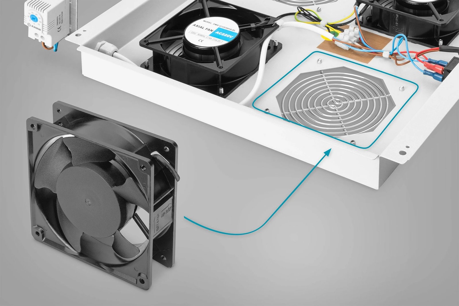 Ventilator Digitus për kasë rrjeti/serveri, 19 inch, i zi