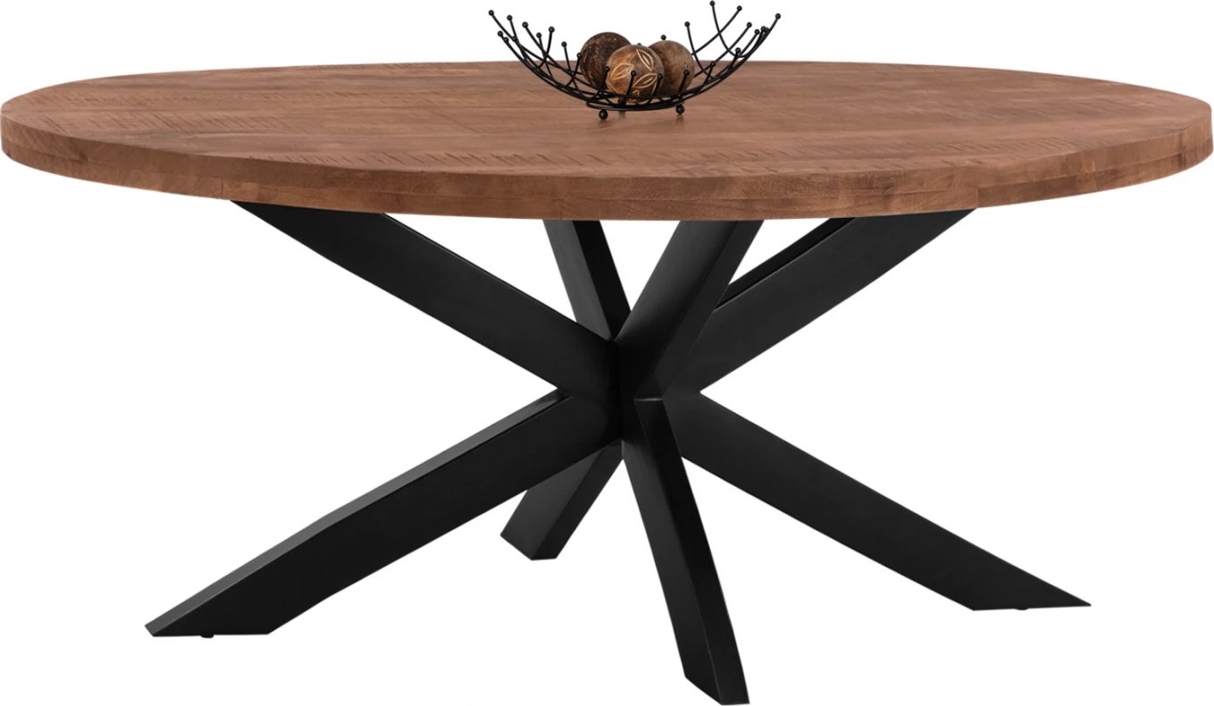 Tavolinë ngrënieje ovale, LEVINHO FH8483.11, dru mango i fortë, 210x100x78 cm