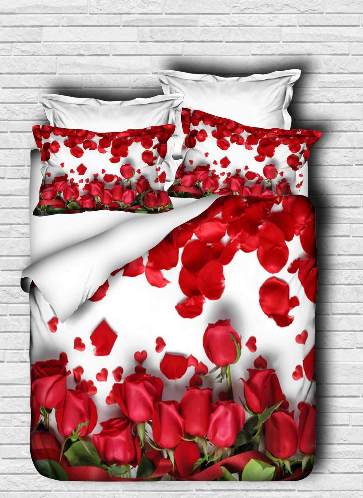 Set mbulesë për jorgan Super King, L'essentiel, 124, ngjyrë e kuqe, e bardhë, e gjelbër