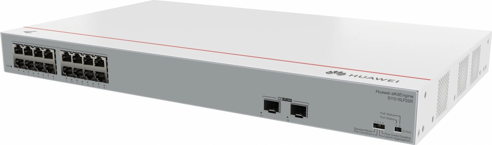 Switch HUAWEI eKit S110-16LP2SR, L2, Gigabit Ethernet, PoE, Rack, Gri