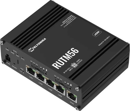 Router TELTONIKA RUTM56, Dual 5G/4G, 5 porta Gigabit, eSIM, i zi